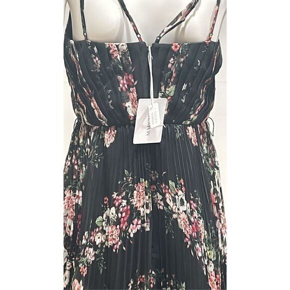 Marchesa Notte Pleated Floral Print Chiffon Dress Size 6 *** no belt - Picture 6 of 10
